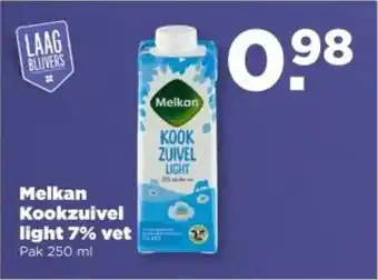 PLUS Melkan Kookzuivel light 7% vet aanbieding