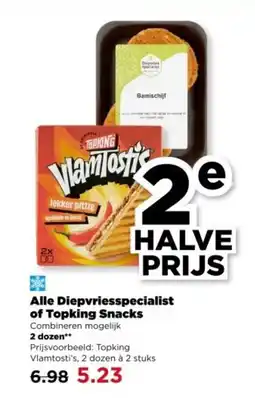 PLUS Alle Diepvriesspecialist of Topking Snacks aanbieding