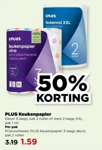 PLUS PLUS Keukenpapier aanbieding