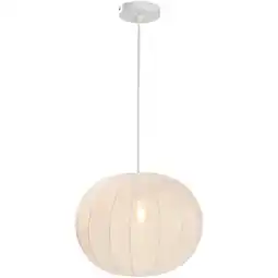 Leen Bakker Hanglamp Fenne ovaal - wit metaal - E27 - 150xØ38 cm - Leen Bakker aanbieding