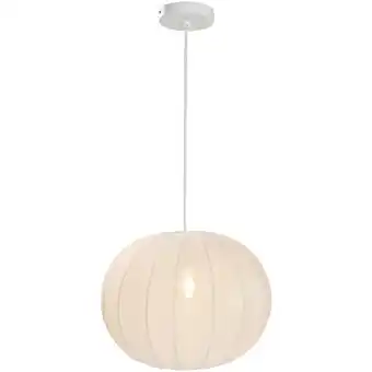 Leen Bakker Hanglamp Fenne ovaal - wit metaal - E27 - 150xØ38 cm - Leen Bakker aanbieding