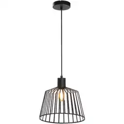 Leen Bakker Hanglamp Fynn zwart metaal E27 150xØ30 cm - Leen Bakker aanbieding