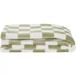 Leen Bakker Sprei Levi groen/wit - 200x220 cm - Leen Bakker aanbieding