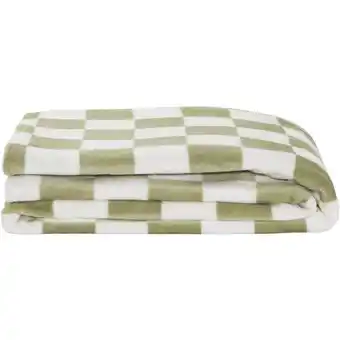 Leen Bakker Sprei Levi groen/wit - 200x220 cm - Leen Bakker aanbieding