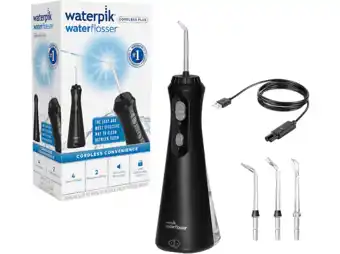 MediaMarkt Waterpik Cordless Plus Black (wp-492) Monddouche Zwart aanbieding