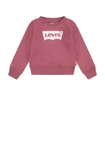 Wehkamp Levi's Kids sweater Batwing met logo donkerroze aanbieding