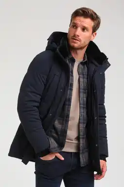 Wehkamp GABBIANO parka met afneembare capuchon navy aanbieding