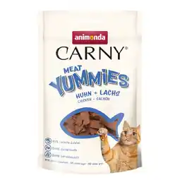 Zooplus Voordeelpakket: 10x50g Animonda Carny Adult Vlees Yummies Kip + Zalm Kattensnacks aanbieding