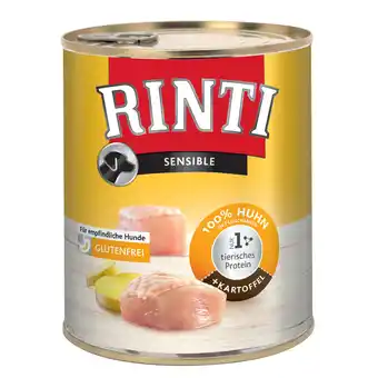 Zooplus 10 + 2 gratis! Rinti Sensible 12 x 800 g - Kip & aardappel aanbieding