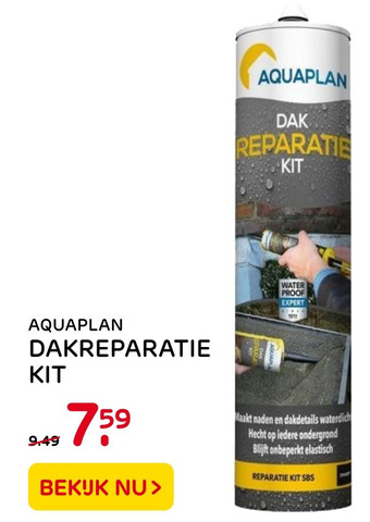 Praxis Aquaplan dakreparatie kit aanbieding