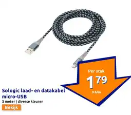 Action Sologic laad en datakabel micro-USB aanbieding