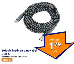 Action Sologic laad en datakabel USB-C aanbieding