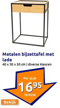 Action Metalen bijzettafel met lade aanbieding