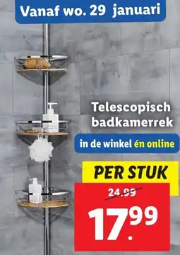 Lidl Telescopisch badkamerrek aanbieding