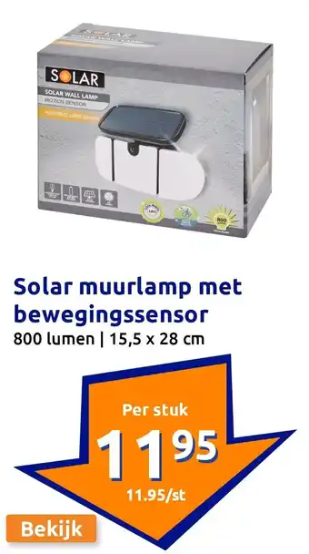 Action Solar muurlamp met bewegingssensor aanbieding