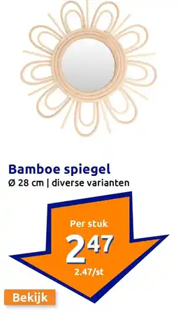 Action Bamboe spiegel aanbieding