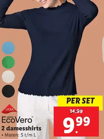 Lidl EcoVero 2 damesshirts aanbieding