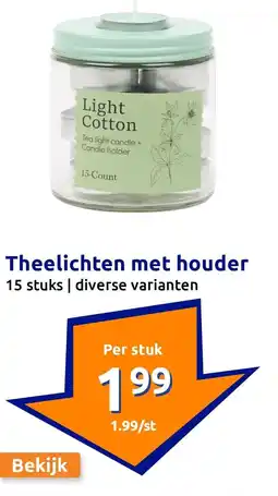 Action Theelichten met houder aanbieding