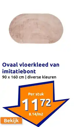 Action Ovaal vloerkleed van imitatiebont aanbieding