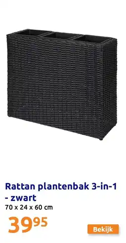 Action Rattan plantenbak 3-in-1 - zwart aanbieding