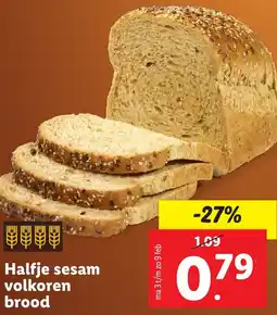 Lidl Halfje sesam volkoren brood aanbieding