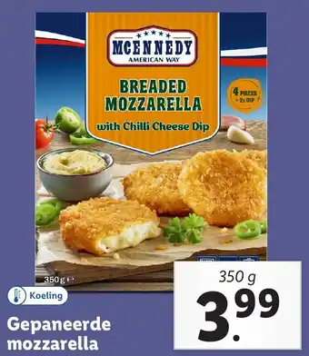 Lidl Gepaneerde mozzarella aanbieding