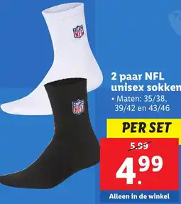 Lidl 2 paar NFL unisex sokken aanbieding