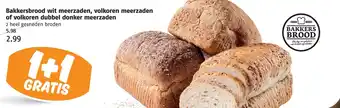 Poiesz Bakkersbrood wit meerzaden, volkoren meerzaden of volkoren dubbel donker meerzaden aanbieding