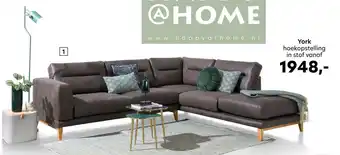 Happy@Home York hoekopstelling in stof aanbieding