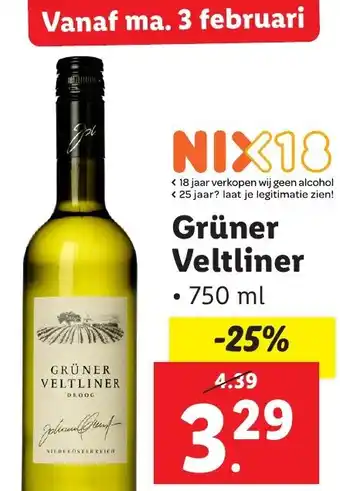 Lidl Grüner Veltliner aanbieding