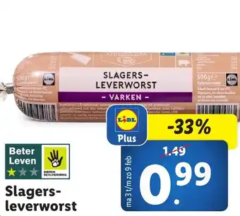 Lidl Slagersleverworst aanbieding