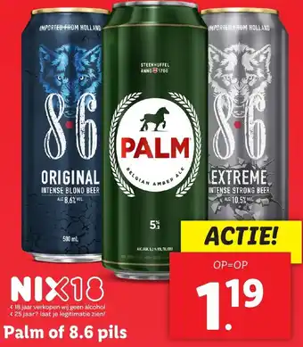 Lidl Palm of 8.6 pils aanbieding