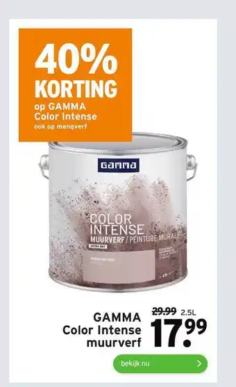 GAMMA Gamma color intense muurverf 2,5 liter aanbieding