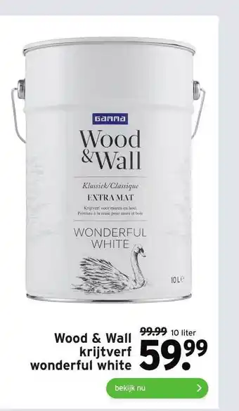 GAMMA Wood & wall krijtverf wonderful white aanbieding