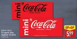 ALDI Coca Cola 12 pack cola regular of zero aanbieding