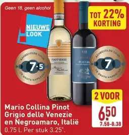 ALDI Mario Collina Pinot Grigio delle Venezie en Negroamaro, Italië aanbieding