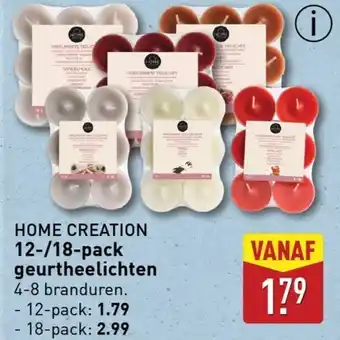 ALDI Home creation 12 /18 pack geurtheelichten aanbieding