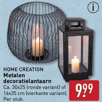 ALDI Metalen decoratielantaarn aanbieding