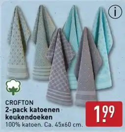 ALDI Crofton 2 pack katoenen keukendoeken aanbieding