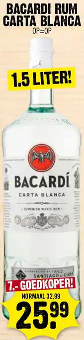 Super Dirck 3 Bacardi Rum Carta Blanca aanbieding