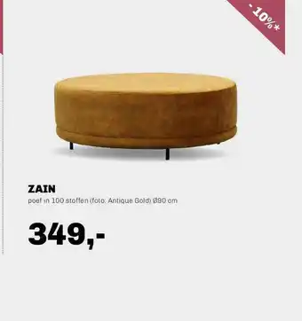 Trendhopper Zain Poef In 100 Stoffen Antique Gold aanbieding