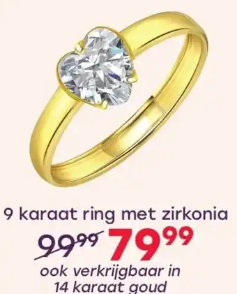 Lucardi 9 karaat ring met zirkonia aanbieding