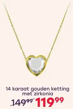 Lucardi 14 karaat gouden ketting met zirkonia aanbieding