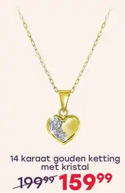 Lucardi 14 karaat gouden ketting met kristal aanbieding