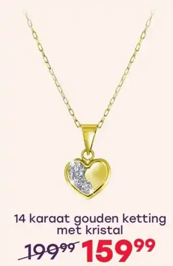 Lucardi 14 karaat gouden ketting met kristal aanbieding