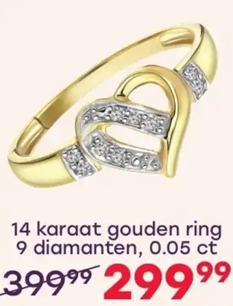 Lucardi 14 karaat gouden ring aanbieding