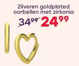 Lucardi Zilveren goldplated oorbellen met zirkonia aanbieding