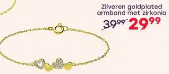 Lucardi Zilveren goldplated armband met zirkonia aanbieding