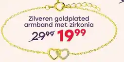 Lucardi Zilveren goldplated armband met zirkonia aanbieding