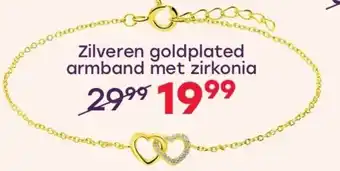 Lucardi Zilveren goldplated armband met zirkonia aanbieding